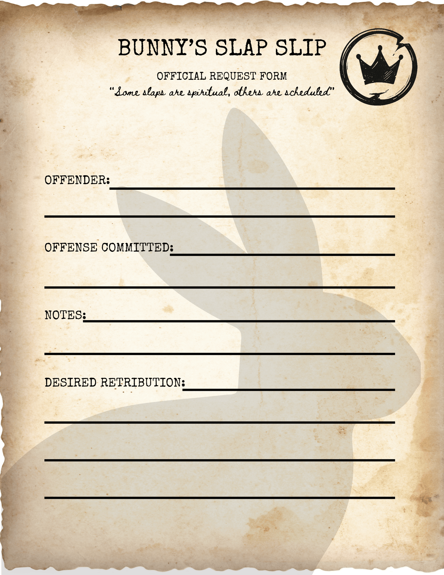 The Official Slap Request Slip™ Download