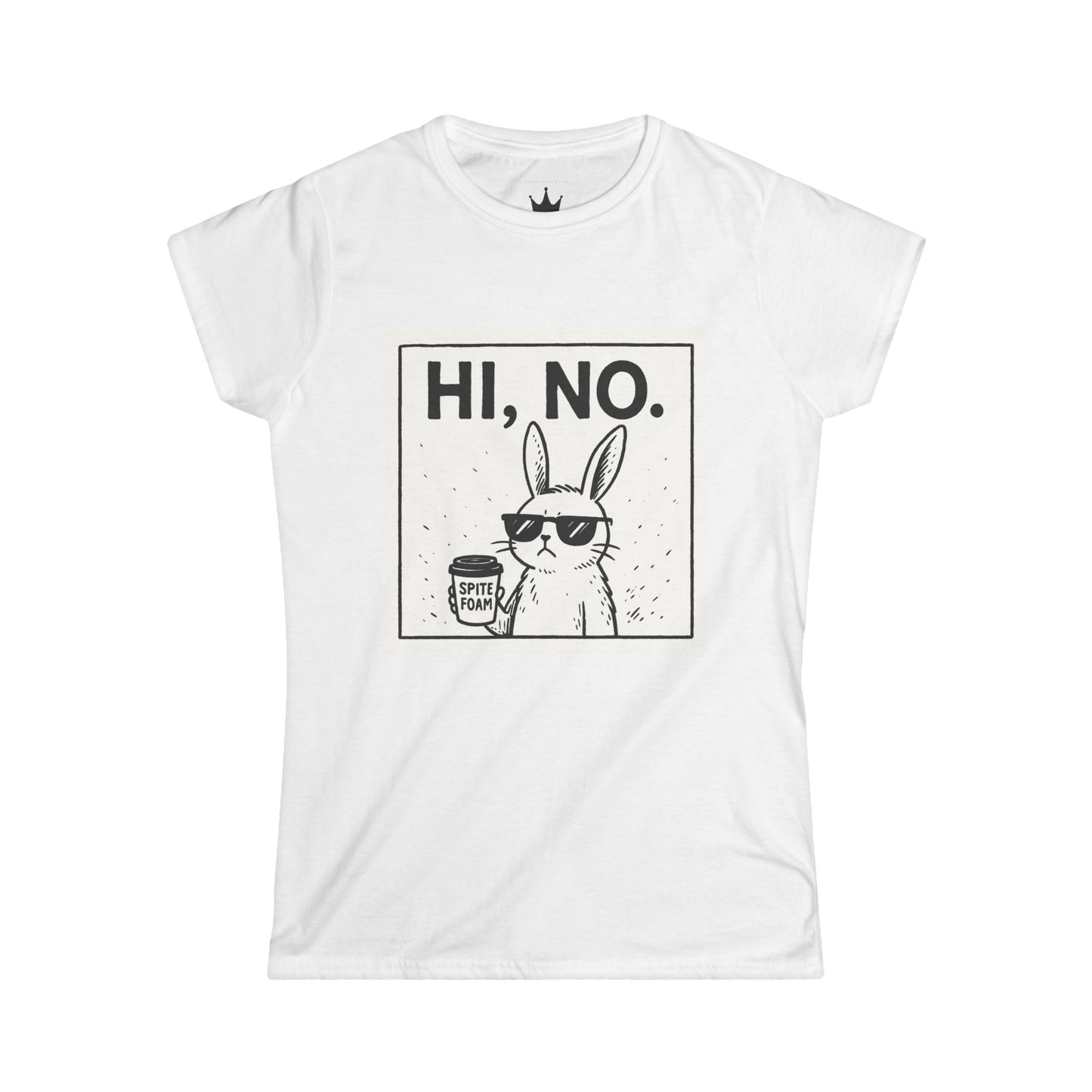 Cute Bunny Graphic Tee – Funny Women's Softstyle T-Shirt, Casual Wear, Gift for Animal Lovers, Birthday, Everyday Humor