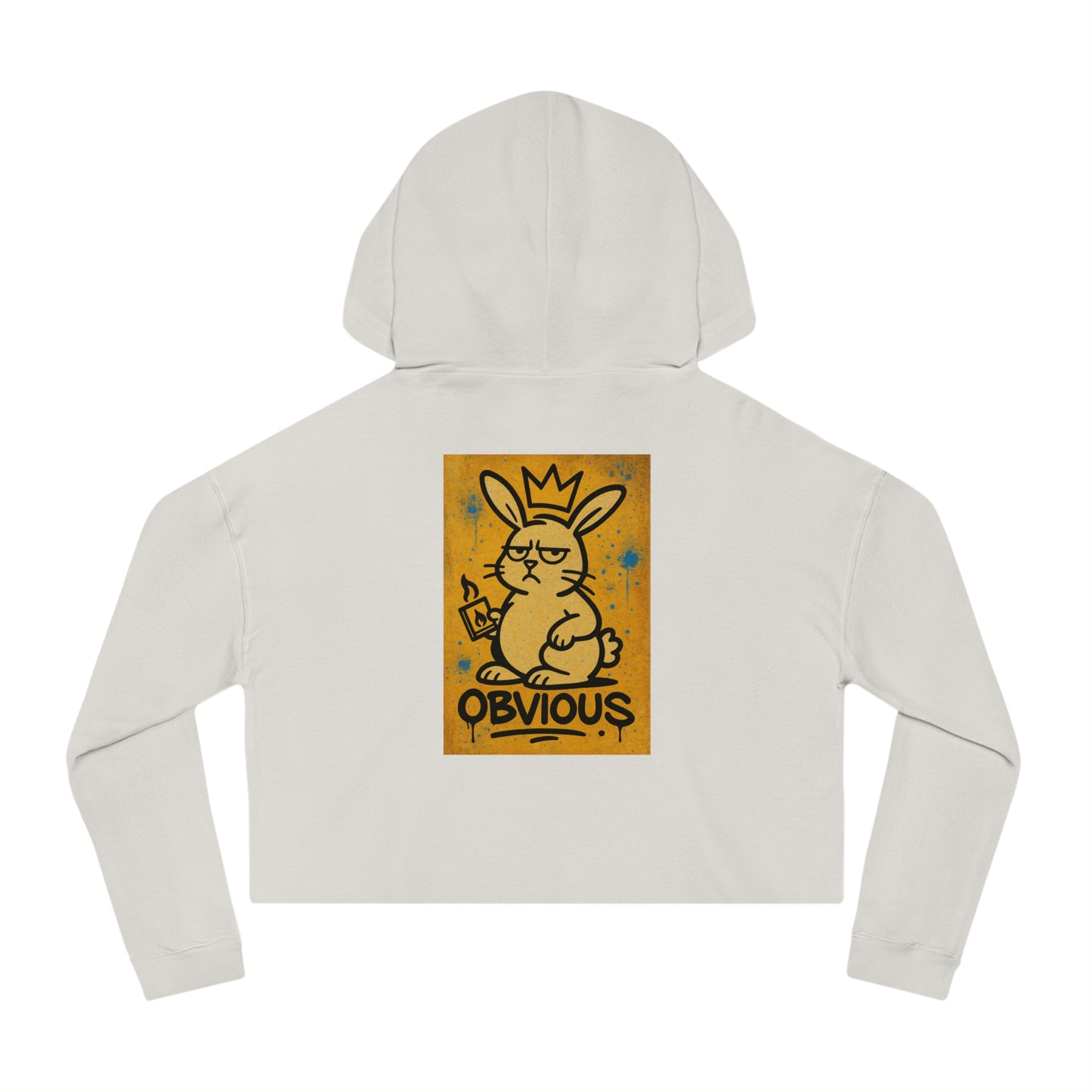 "Obvious" -Velinwood Court Bunny Artistic Women’s Cropped Hoodie