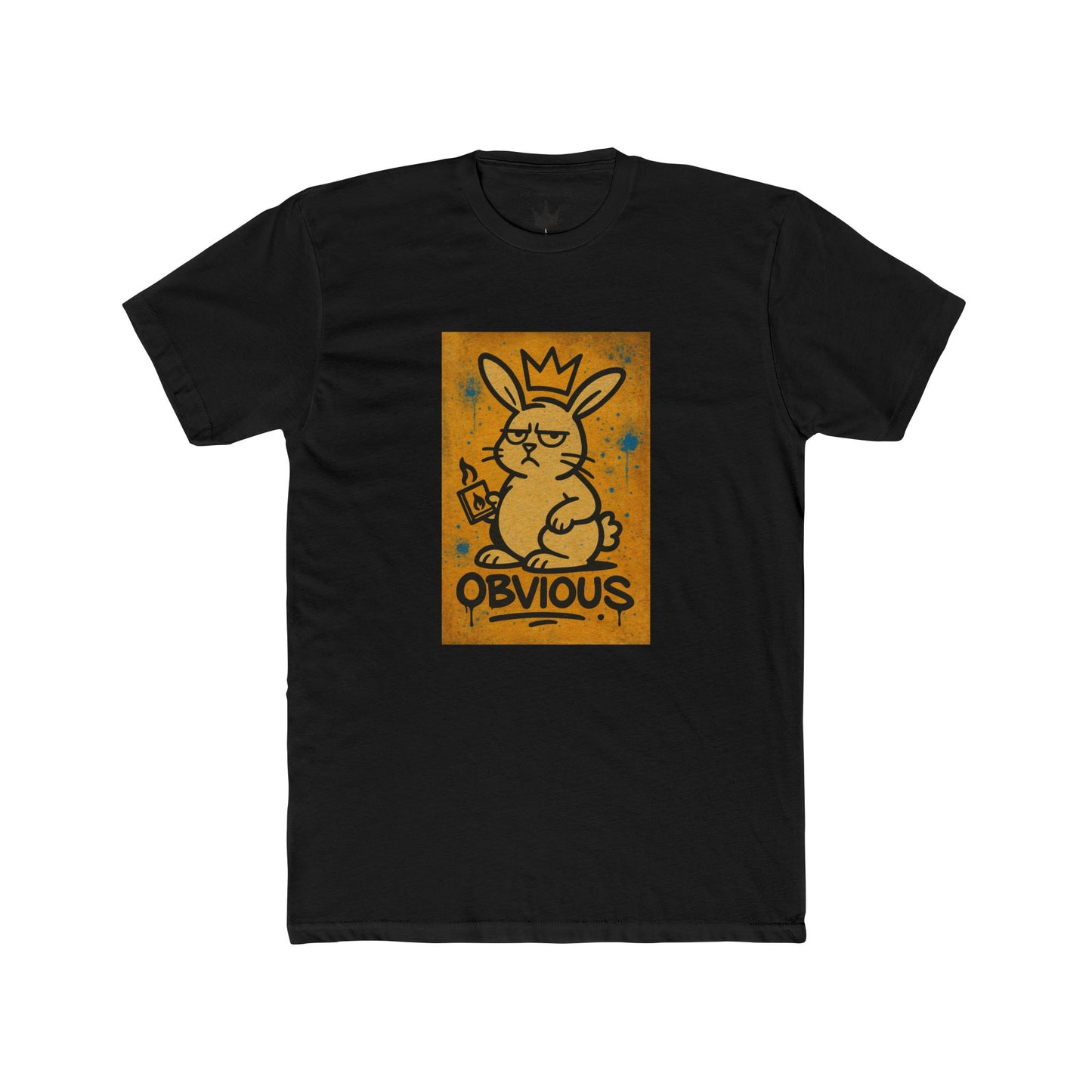 "Obvious"- Velinwood Court Graffiti Bunny Unisex Cotton Crew Tee, Fun Graphic T-Shirt, Casual Wear, Street Style, Gift for Animal Lovers
