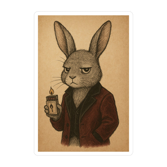 Bunny, Holding the Match- Velinwood Sticker | Companion of Closure |