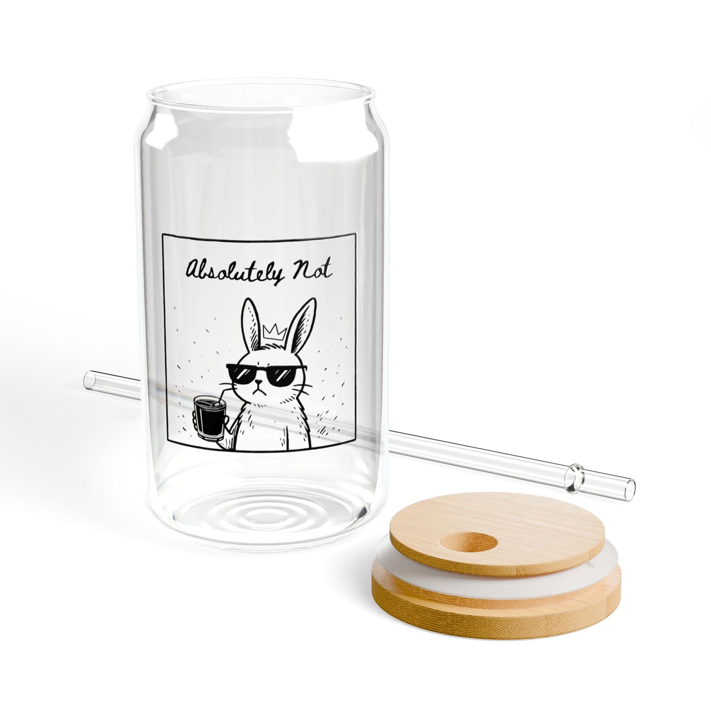 "Absolutely Not"- Bunny Sipper Glass - 16oz, Velinwood Court