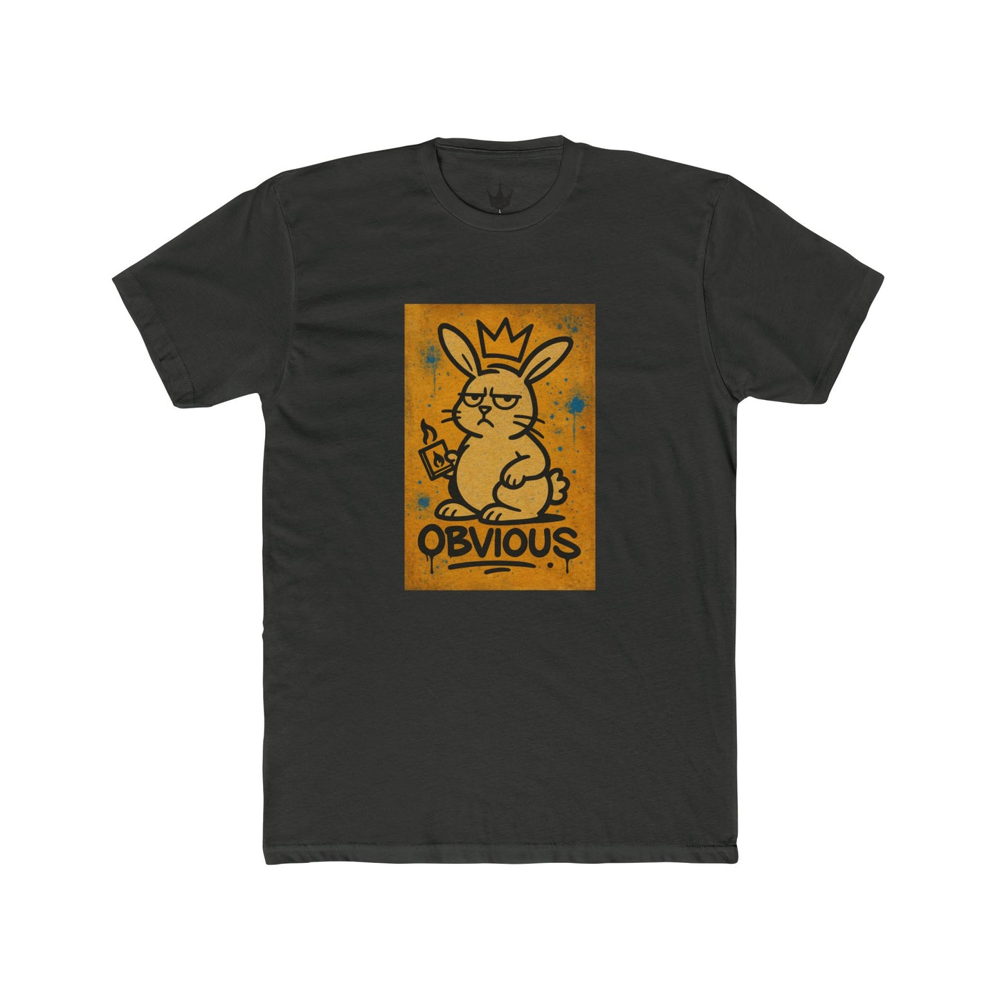 "Obvious"- Velinwood Court Graffiti Bunny Unisex Cotton Crew Tee, Fun Graphic T-Shirt, Casual Wear, Street Style, Gift for Animal Lovers