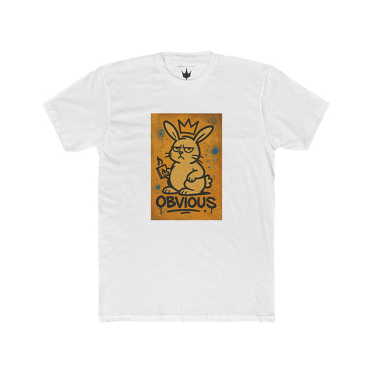 "Obvious"- Velinwood Court Graffiti Bunny Unisex Cotton Crew Tee, Fun Graphic T-Shirt, Casual Wear, Street Style, Gift for Animal Lovers